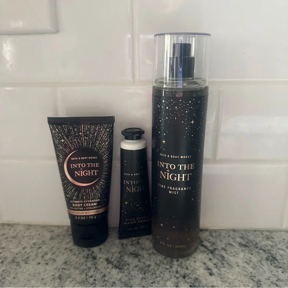 Bath & Body Works Into The Night Body Care‎ Set Mist Body Cream And Hand Cream